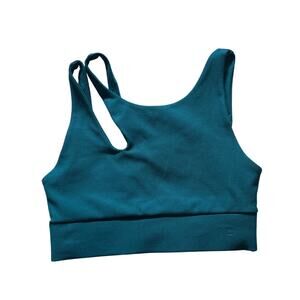 NWT -Becca Turquoise Shoulder Cut Out Sports Bra Active Top - XS